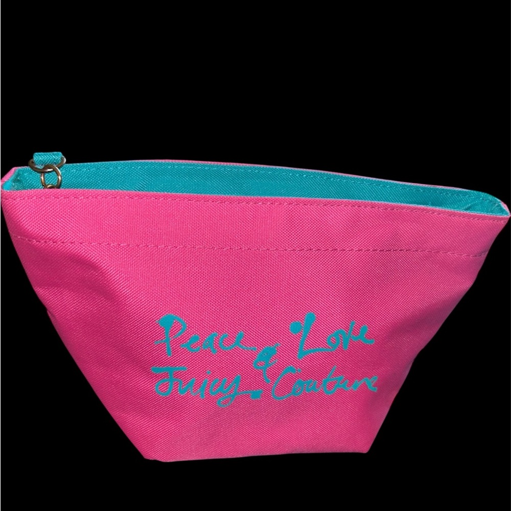Pink Peace & Love JUICY COUTURE Zipper Make Up bag bag Pouch NEW Elizabeth Arden